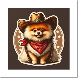 Pomeranian Cowboy Posters and Art